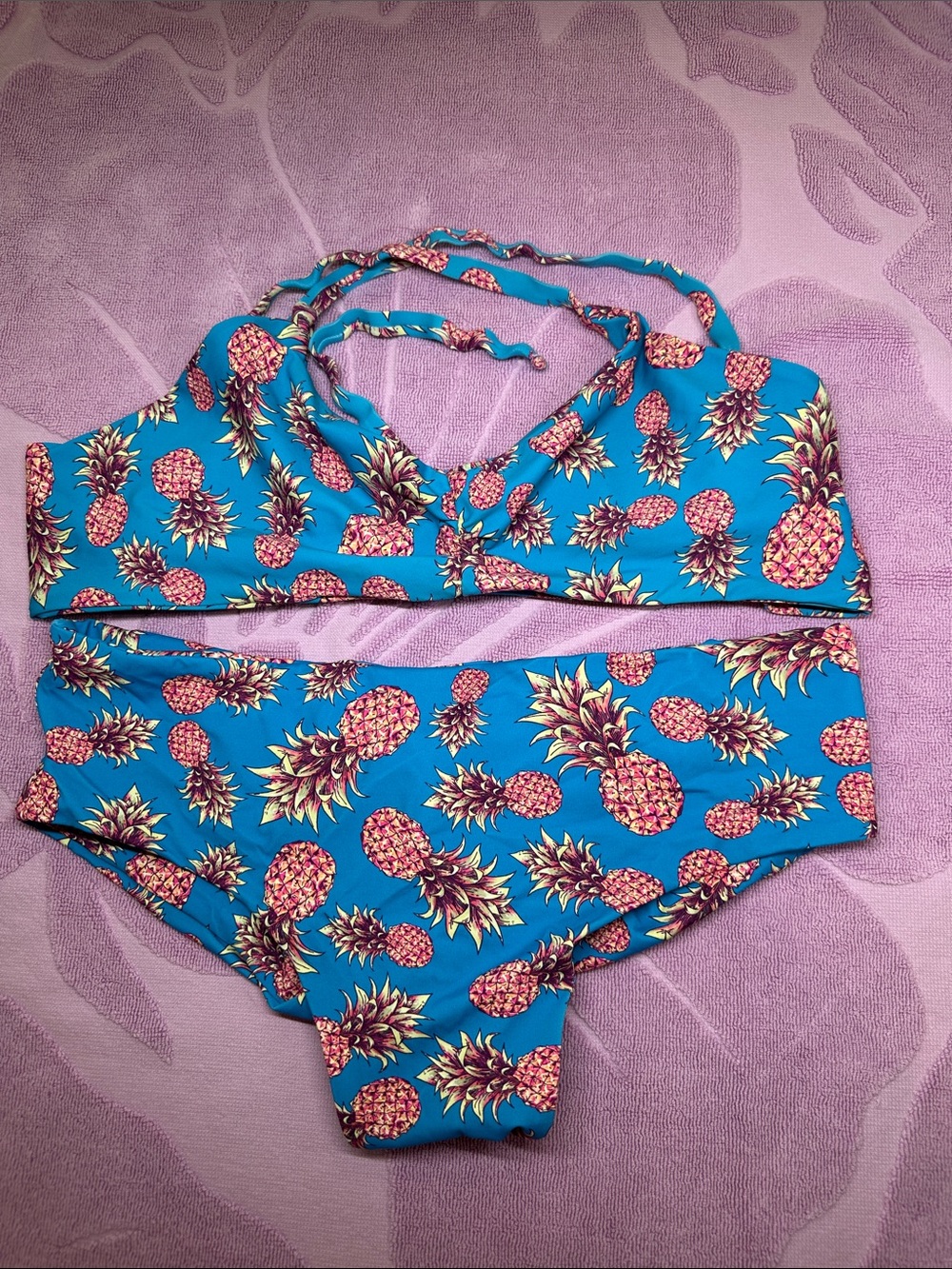 Fused Hawaii Blue Pineapple Print Bikini Set